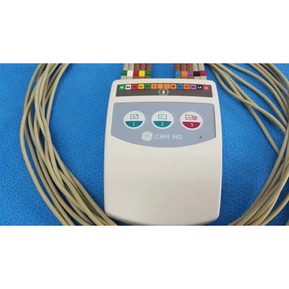 GE CAM HD ECG EKG Patient Lead Cable 900995-003 w/ Leads ECG Lead Cable, second-hand product photo 2