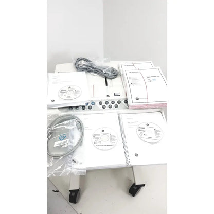 Ge healthcare vitalsigns 9000 patient monitor with gray cables and documentation for cardiac exercise testing case stress test unit