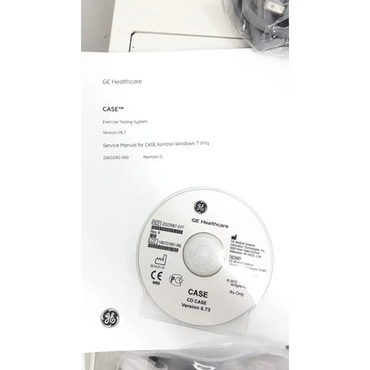 Ge healthcare case stress test cd case in white plastic with black text for cardiac exercise testing unit version 6.73