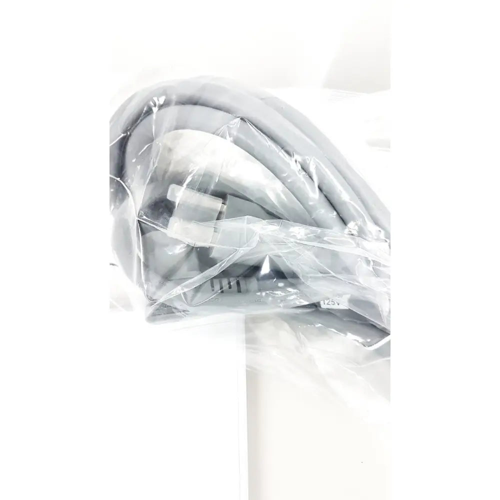 Gray power cord with three-prong plug and 125v label for ge case stress test cardiac exercise testing unit back side