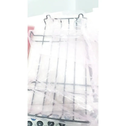 Black metal wire rack wrapped in clear plastic for ge case stress test cardiac exercise testing unit storage