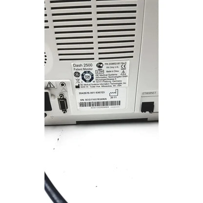GE Medical GE Datex-Ohmeda Dash 2500 Patient Monitor Patient Monitor, second-hand product photo 7