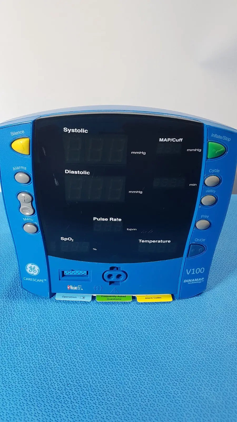 Reuse Medical GE Dinamap CareScape V100 Vital Signs Monitor with thermometer Patient Monitors, as-is (for parts) product photo 1