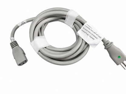 Gray coiled power cord with molded plugs and green indicator light for ge dinamap v100 vital signs monitor patient cables nibp cuffs
