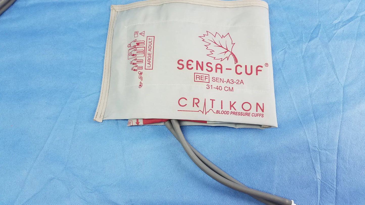 White sensa-cuf nibp cuff by critikon for adults 31-40 cm, part of ge dinamap v100 vital signs with power adapter