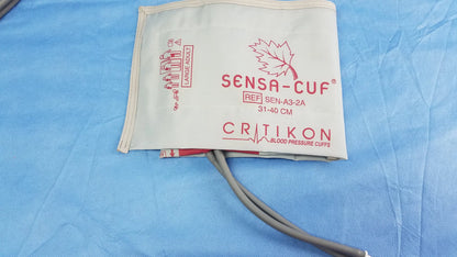 White sensa-cuf nibp cuff by critikon for adults 31-40 cm, part of ge dinamap v100 vital signs with power adapter