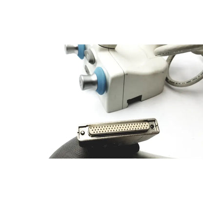 Close-up of the back side d-sub 25-pin connector on the healthcare innova 2000 smart handle for reuse medical devices