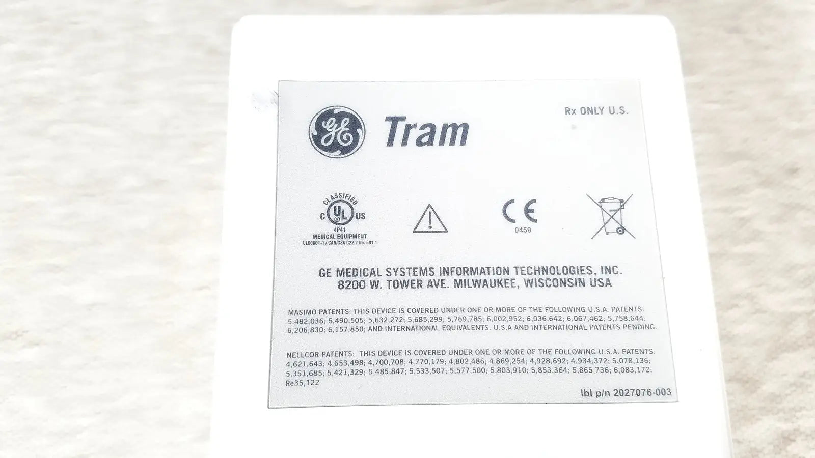 GE Healthcare TRAM 451M Multiparameter Module - Masimo SpO2 Multiparameter Module, second-hand product photo 7