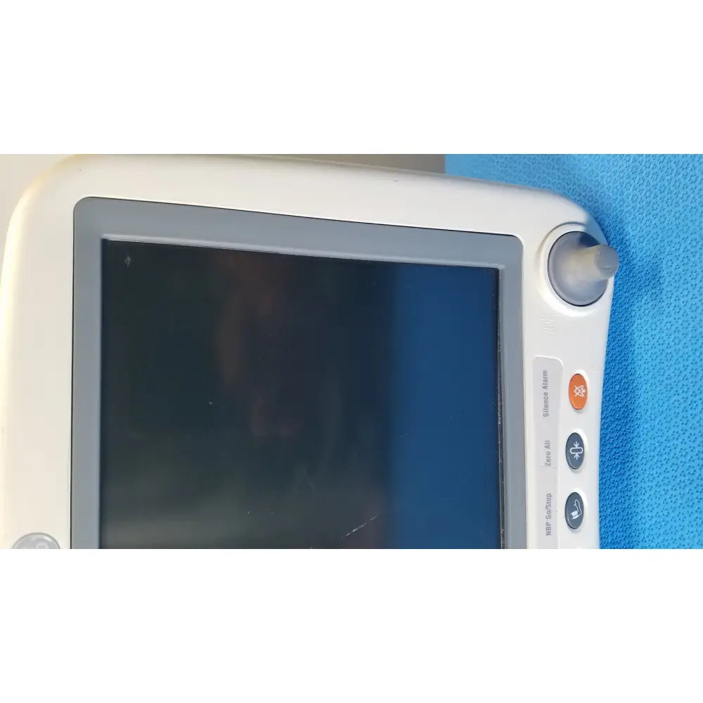 White healthcare transport pro patient monitor with gray bezel and side control buttons for mobile medical use