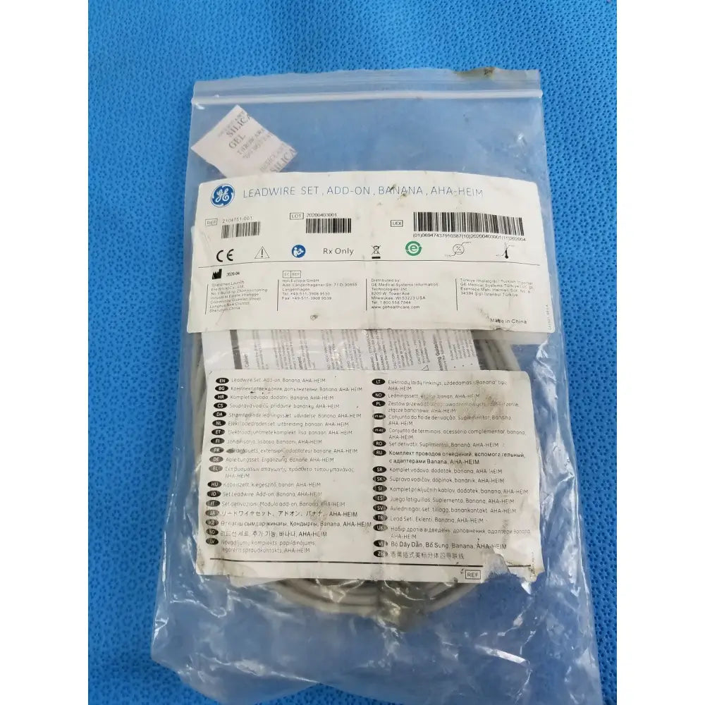Reuse Medical GE Medical 2104751-001 ECG Leadwire Set, Add-on, Banana, AHA-HEIM Patient Monitors, second-hand product photo 1
