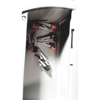 White medical mac1600 ecg device with black and gray components featuring multiple electrode leads in a row