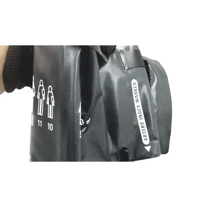 Black inflatable arterial index marker with white labels and velcro strap for ge medical mini-torr plus patient monitor ref 3444