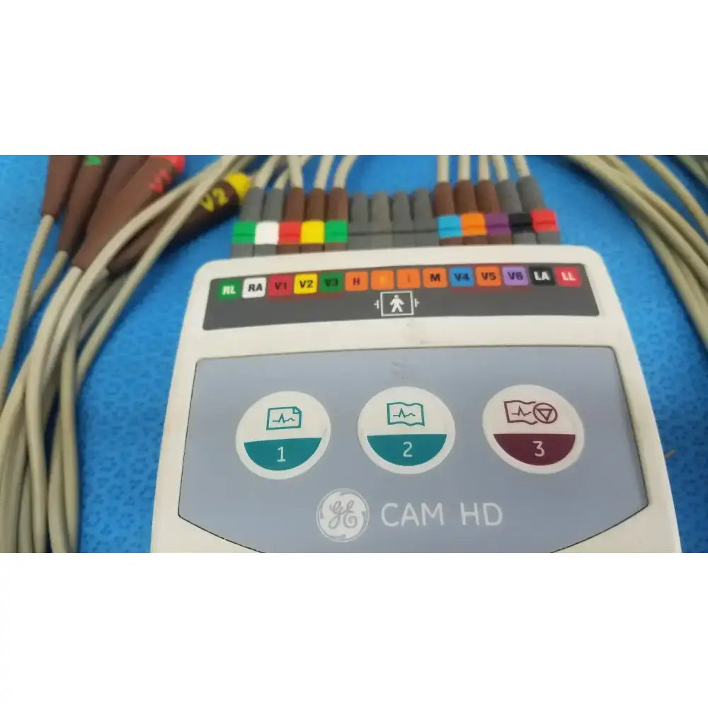GE Medical Systems 900995-003 CAM HD ECG EKG Acquisition Module w/ Leads ECG/EKG Acquisition Module, second-hand product photo 2