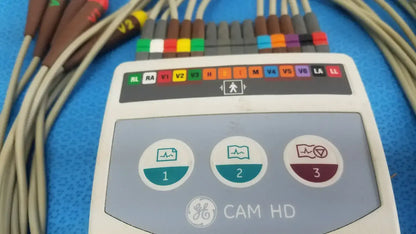 GE Medical Systems 900995-003 CAM HD ECG EKG Acquisition Module w/ Leads ECG/EKG Acquisition Module, second-hand product photo 2