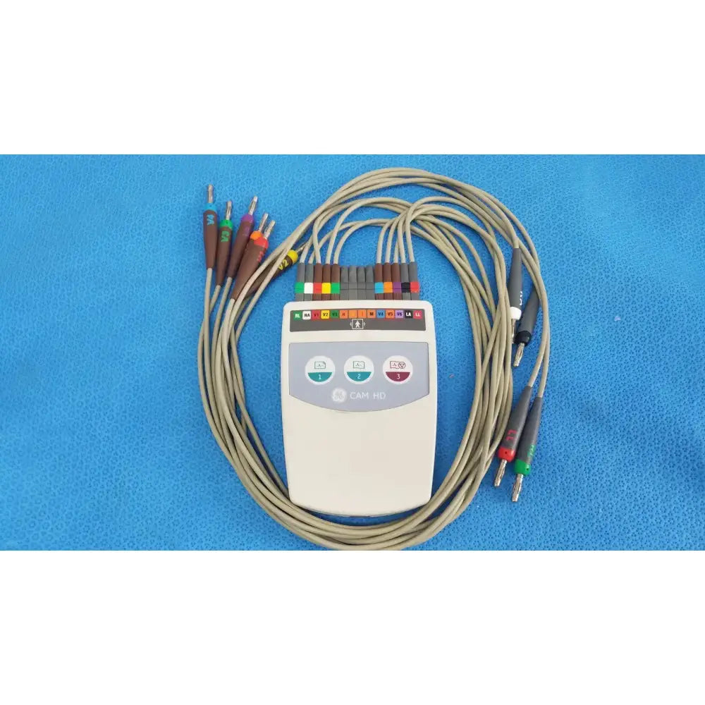 GE Medical Systems 900995-003 CAM HD ECG EKG Acquisition Module w/ Leads ECG/EKG Acquisition Module, second-hand product photo 1