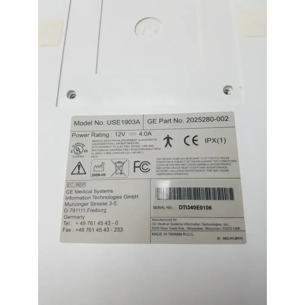 GE Medical Systems USE1903A LCD Flat Panel Monitor with Power Supply Medical LCD Monitor, second-hand product photo 4