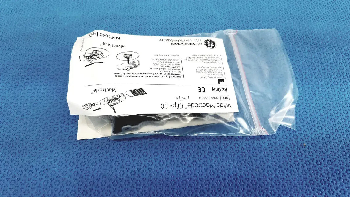 GE Medical Systems Wide Mactrode Clips 10 - REF: 2066867-010 ECG Electrode Clips, second-hand product photo 3