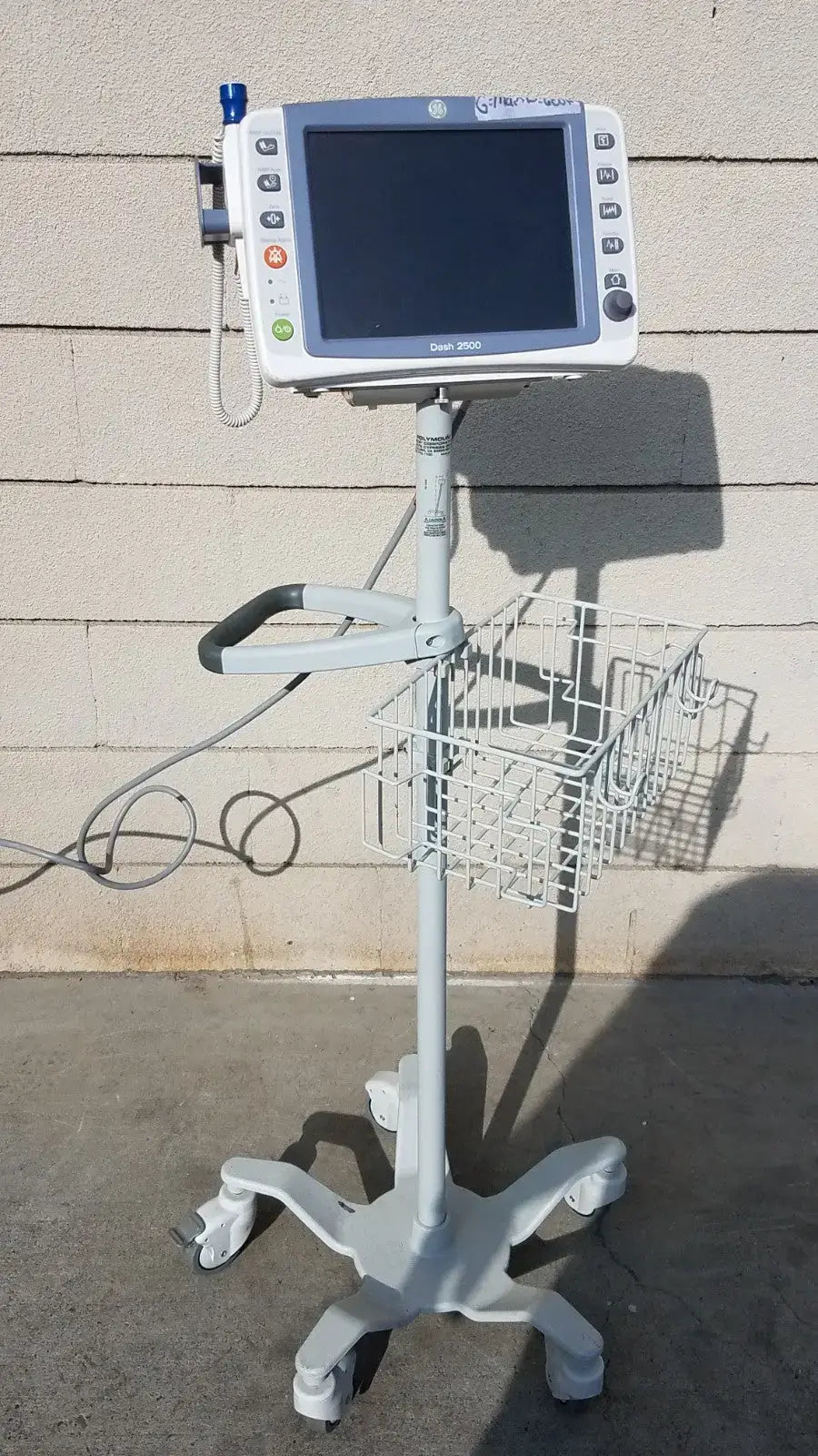 Reuse Medical GE Patient Monitor Dash 2500 With Rolling Stand Patient Monitors, second-hand product photo 1