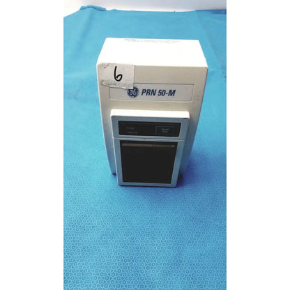 White GE prn 50-m thermal printer with rectangular design and black control panel medical equipment accessory