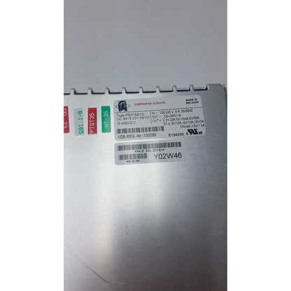 Silver metallic pro vingmed mitra dc power supply pe3159 with printed labels and barcode for GE vivid 7 pro