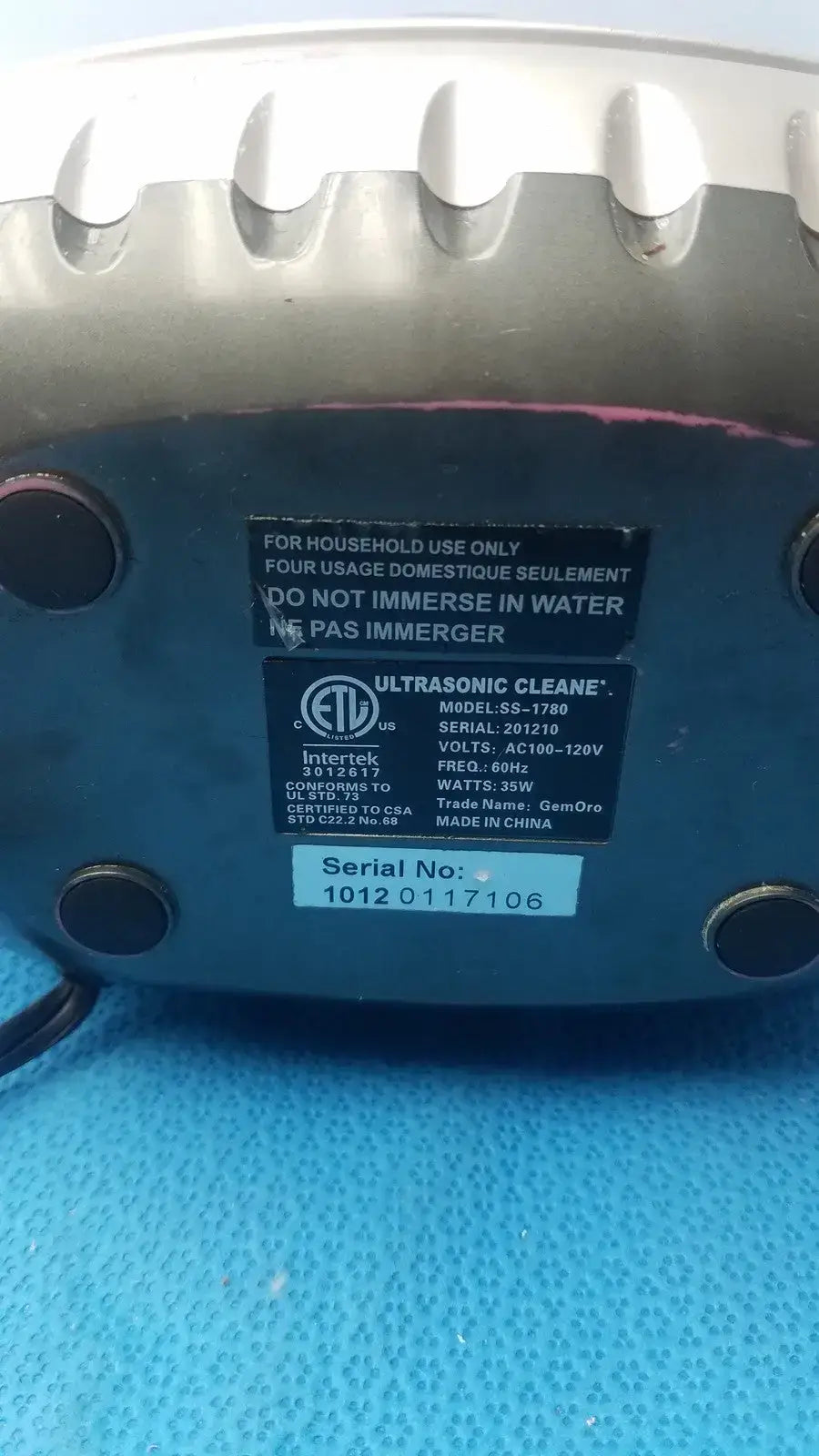Gemoro Sparkle Spa Model SS-1780 Ultrasonic Jewelry Cleaner Ultrasonic Cleaner, second-hand product photo 8