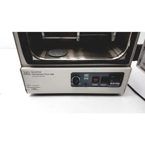 Silver and black genechip hybridization oven 640 with digital control panel for precise genechip hybridization and reuse medical applications