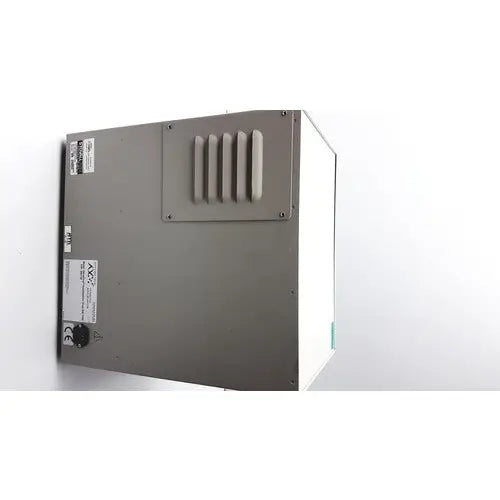 Gray metal genechip hybridization oven 640 with vertical slotted vents and labeled control panels for reuse medical settings