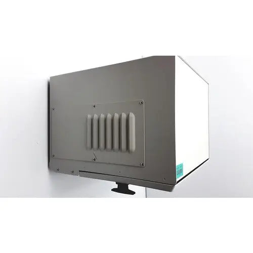 Gray metallic wall-mounted genechip hybridization oven 640 with vertical slatted vents and small black base for reuse medical use