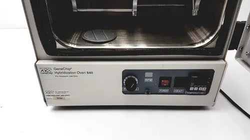 Silver and black genechip hybridization oven 640 with digital control panel for precise genechip hybridization and reuse medical applications