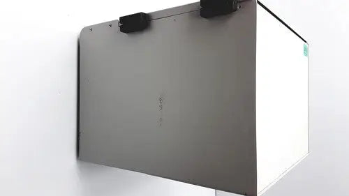Silver metallic genechip hybridization oven 640 with black latches and minimalist wall-mounted design for genechip hybridization