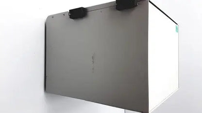 Silver metallic genechip hybridization oven 640 with black latches and minimalist wall-mounted design for genechip hybridization