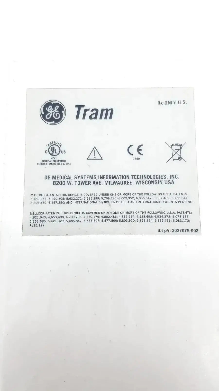 GE Medical General Electric Medical Systems TRAM 451M Module Patient Monitor Module, as-is (for parts) product photo 5