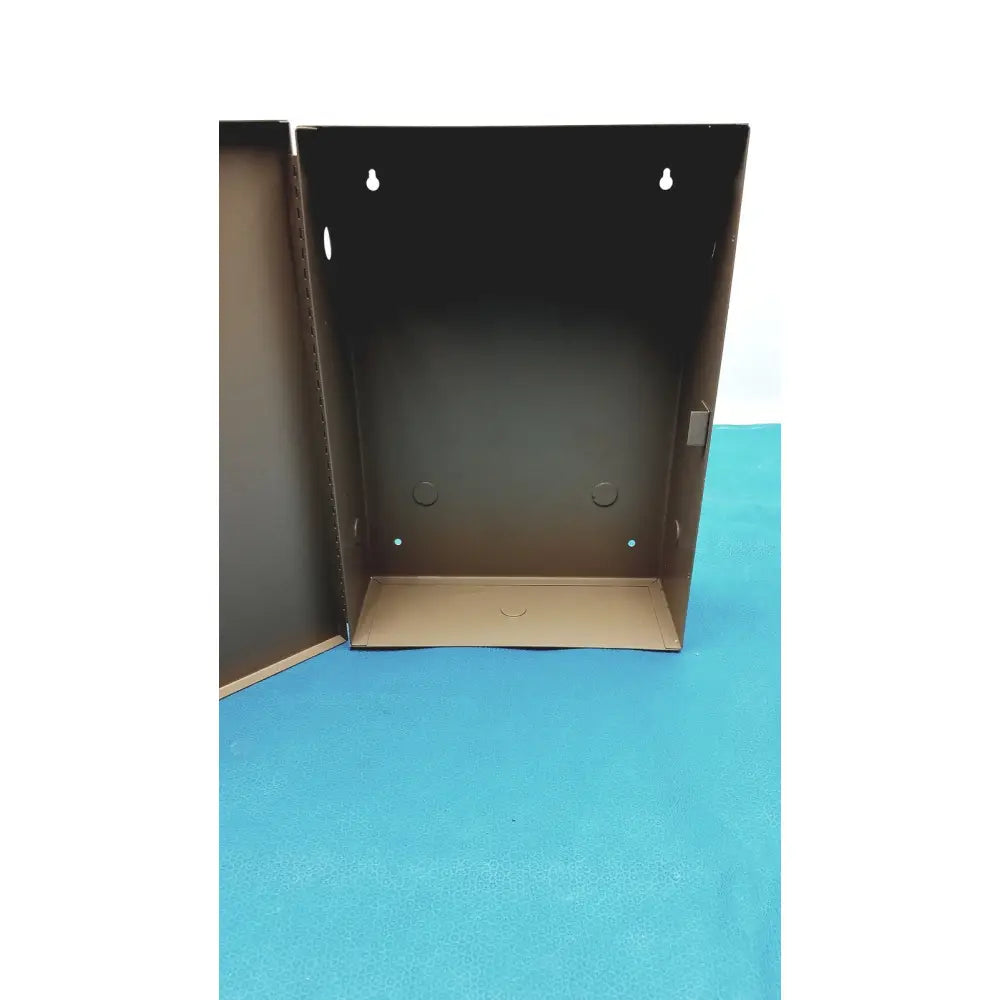 Black cardboard general purpose medium steel nema 1 enclosure with reinforced corners and pre-drilled mounting holes