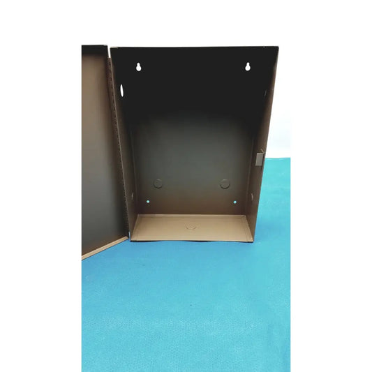 Black cardboard general purpose medium steel nema 1 enclosure with reinforced corners and pre-drilled mounting holes