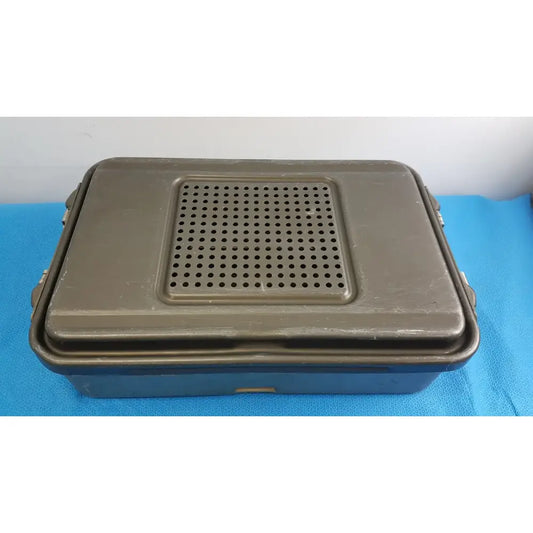 Reuse Medical Genesis Stainless Steel Instrument Sterilization Tray With Lid 17.5"x12"x4.25" Sterilization Trays & Cases, second-hand product photo 1