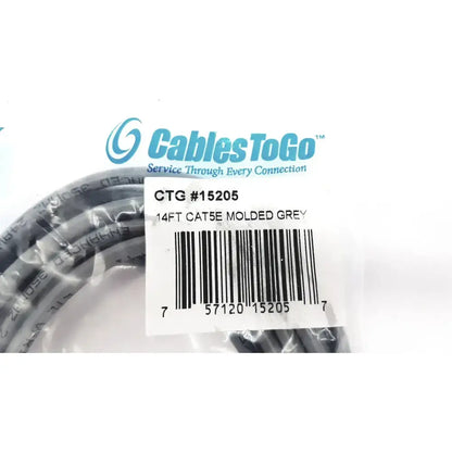 Cabletogo Genuine Cables ToGo Network Cables 14' CAT5E Molded Grey RJ-45 M CTG #15205 Network Cable, second-hand product photo 7