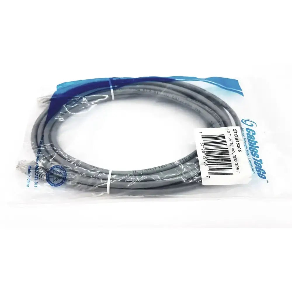 Cabletogo Genuine Cables ToGo Network Cables 14' CAT5E Molded Grey RJ-45 M CTG #15205 Network Cable, second-hand product photo 10