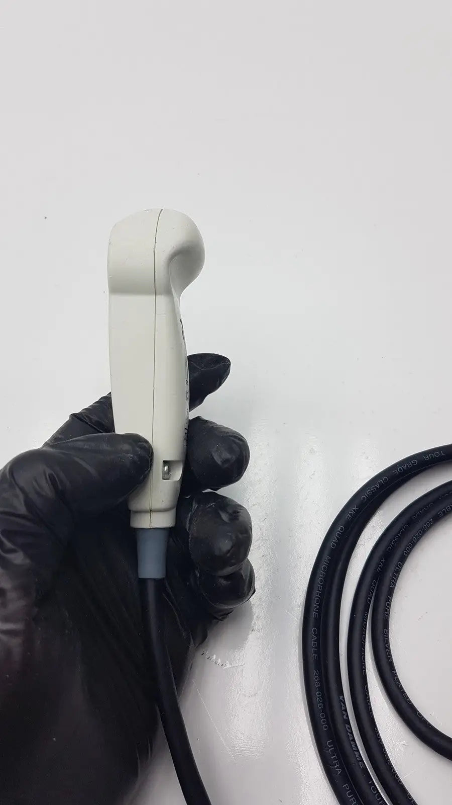 White plastic genuine carefusion handset ultrasound transducer handle with black cable for pca 8120 replacement
