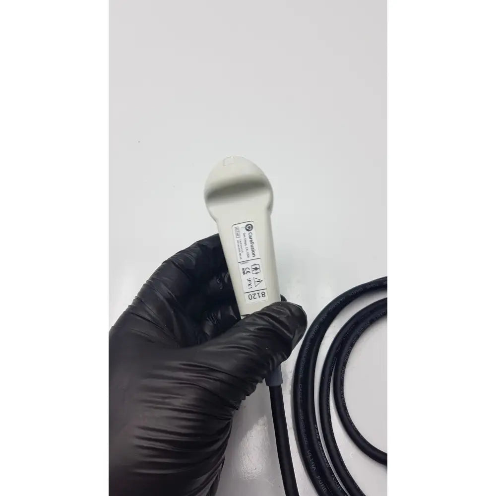 Genuine carefusion handset ultrasound transducer with sleek white curved handle and black cable for pca 8120 replacement