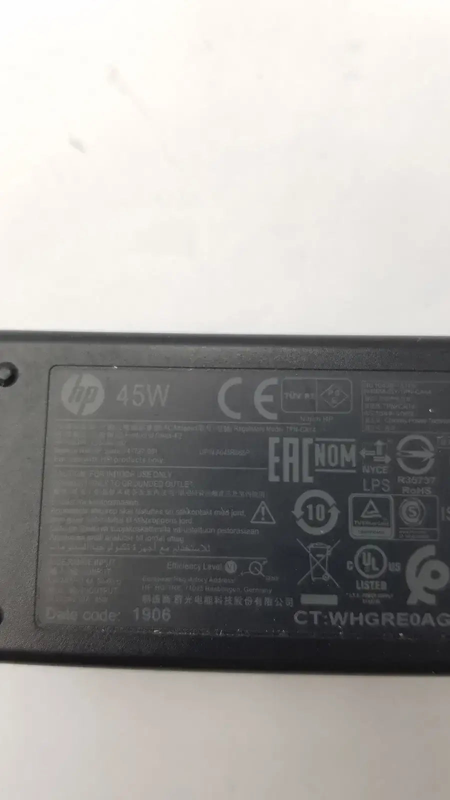 HP Genuine HP 45W AC Charger for HP Laptop TPN-CA14 AC Power Adapter, second-hand product photo 4