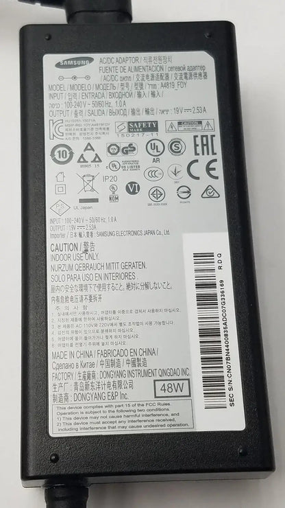 Samsung Genuine Samsung TV Monitor AC/DC Adapter Power Supply A4819_FDY 19V 2.53A 48W AC/DC Power Adapter, second-hand product photo 5