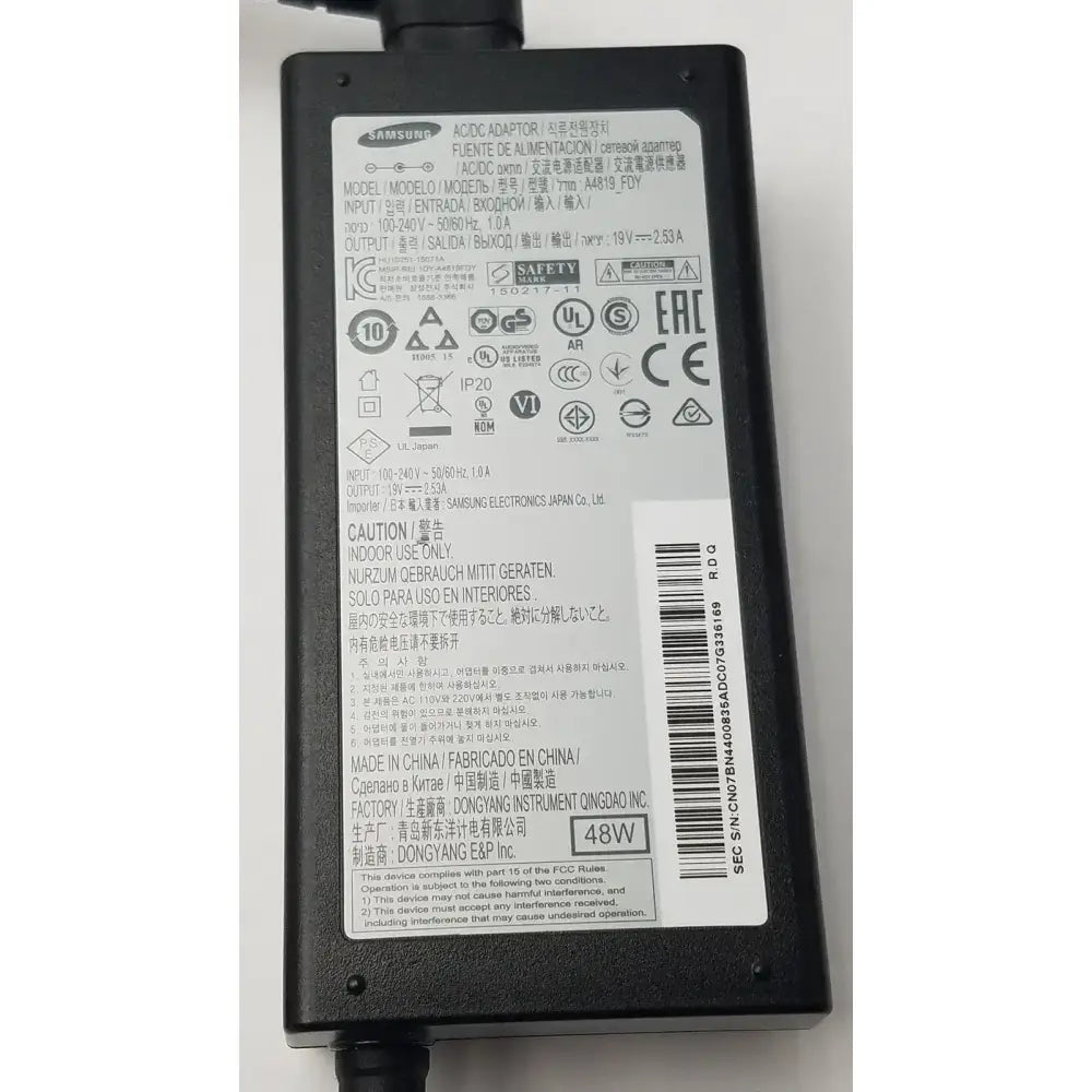 Samsung Genuine Samsung TV Monitor AC/DC Adapter Power Supply A4819_FDY 19V 2.53A 48W AC/DC Power Adapter, second-hand product photo 5