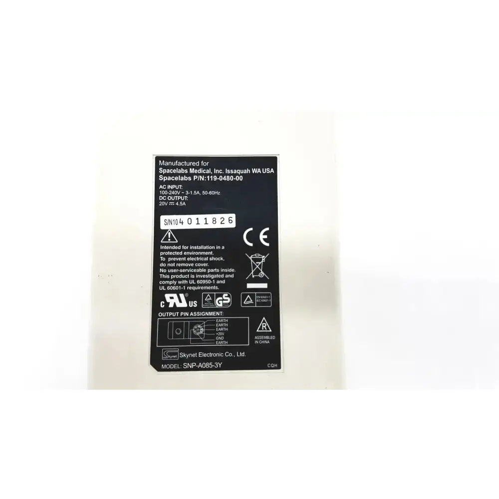 Skynet Electronics Genuine Spacelabs SNP-A085-3Y Adapter 20V 4.5A 90W AC Adapter, second-hand product photo 7