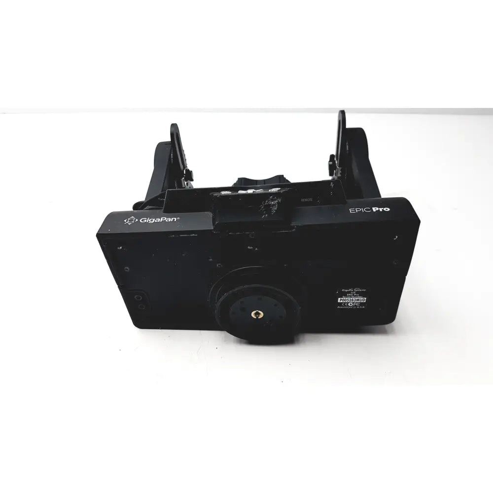 Black GigaPan Epic Pro robotic motorized panoramic camera mount with matte finish and visible mounting brackets