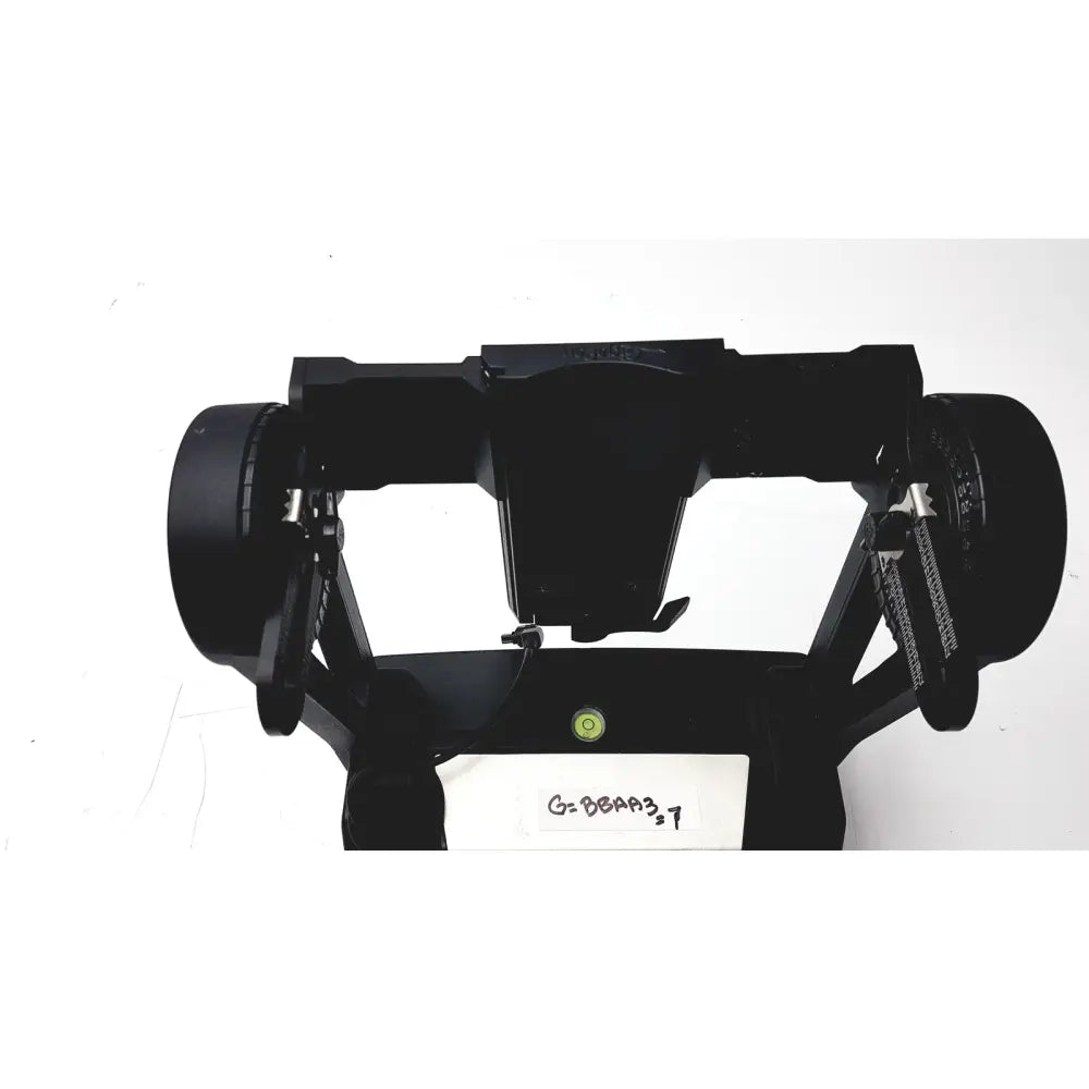 Black dji drone gimbal with circular mounting arms and central control module for gigapan epic pro robotic panohead mount