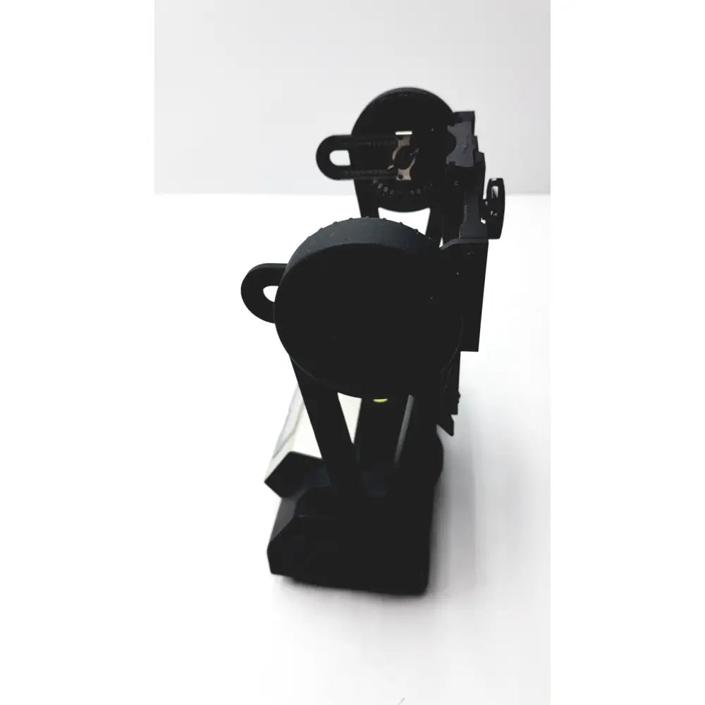 Black plastic mechanical model of a vintage film projector in gigapan epic pro robotic motorized panohead camera mount