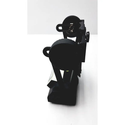 Black plastic mechanical model of a vintage film projector in gigapan epic pro robotic motorized panohead camera mount