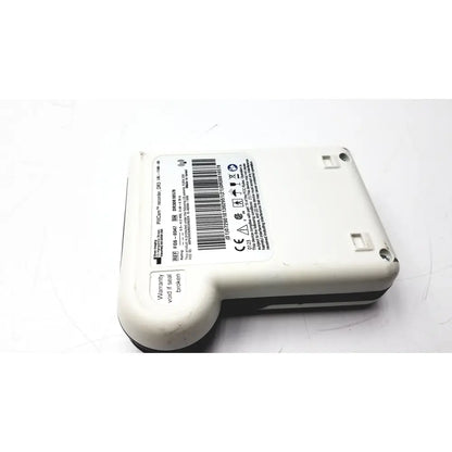 White plastic philips f85 pillcam recorder data dr3 with black trim and certification label on back side