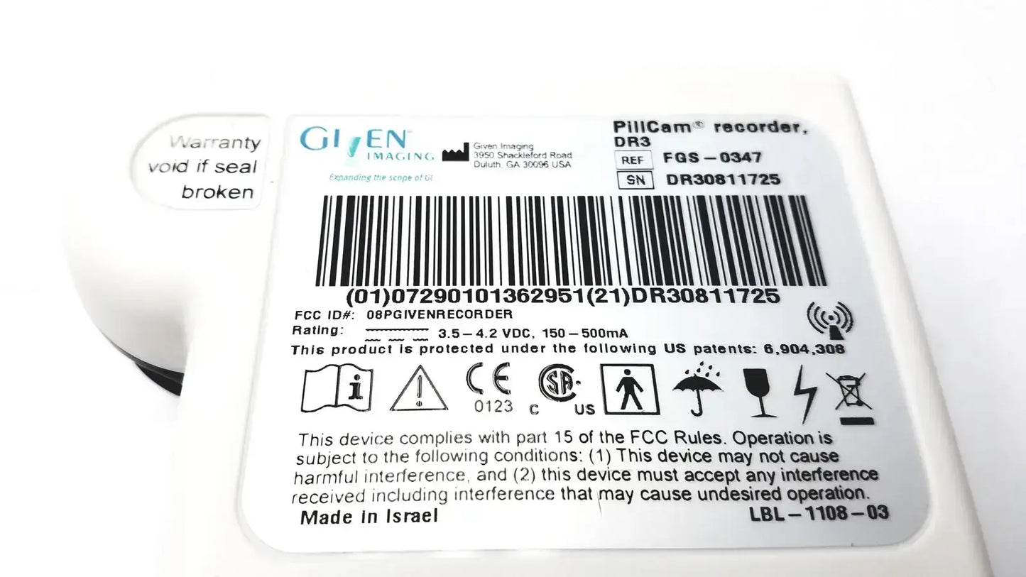 GIVEN IMAGING FGS-0347 PillCam Recorder DR3 LBL-1108-03 - SN DR30811725 Capsule Endoscopy Recorder, second-hand product photo 8