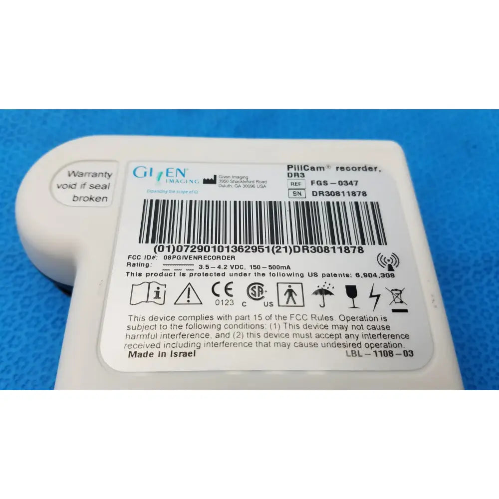 Given Imaging PillCam Recorder DR3 Ref FGS-0347 Capsule Endoscopy Recorder, as-is (for parts) product photo 13